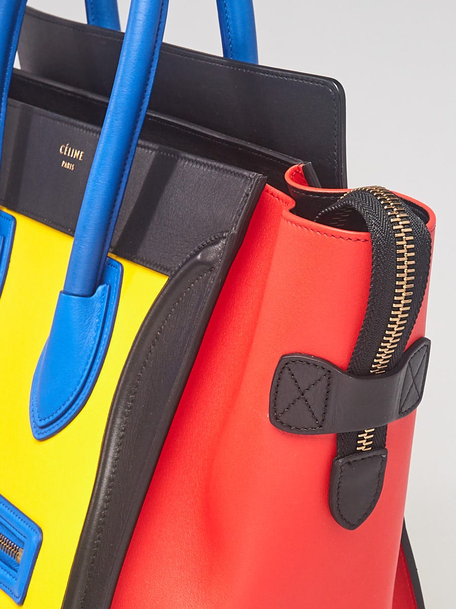 Celine Multicolor Smooth Calfskin Leather Mini Luggage Tote