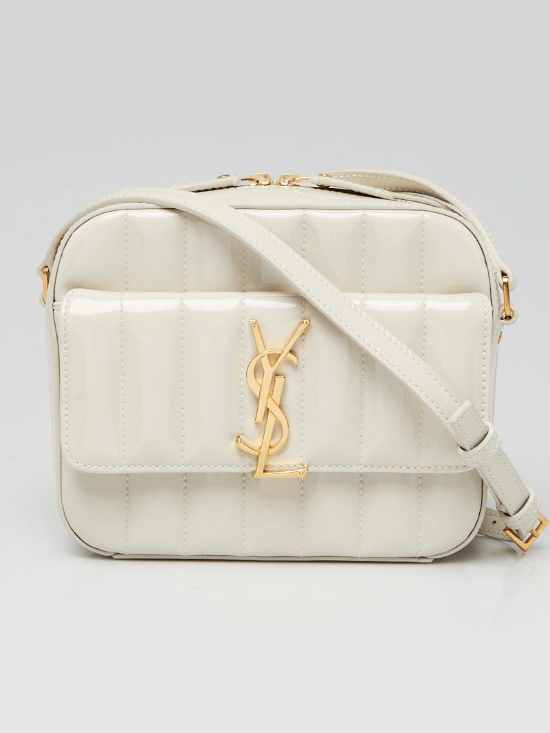 SAINT LAURENT Vicky White Camera Crossbody Bag