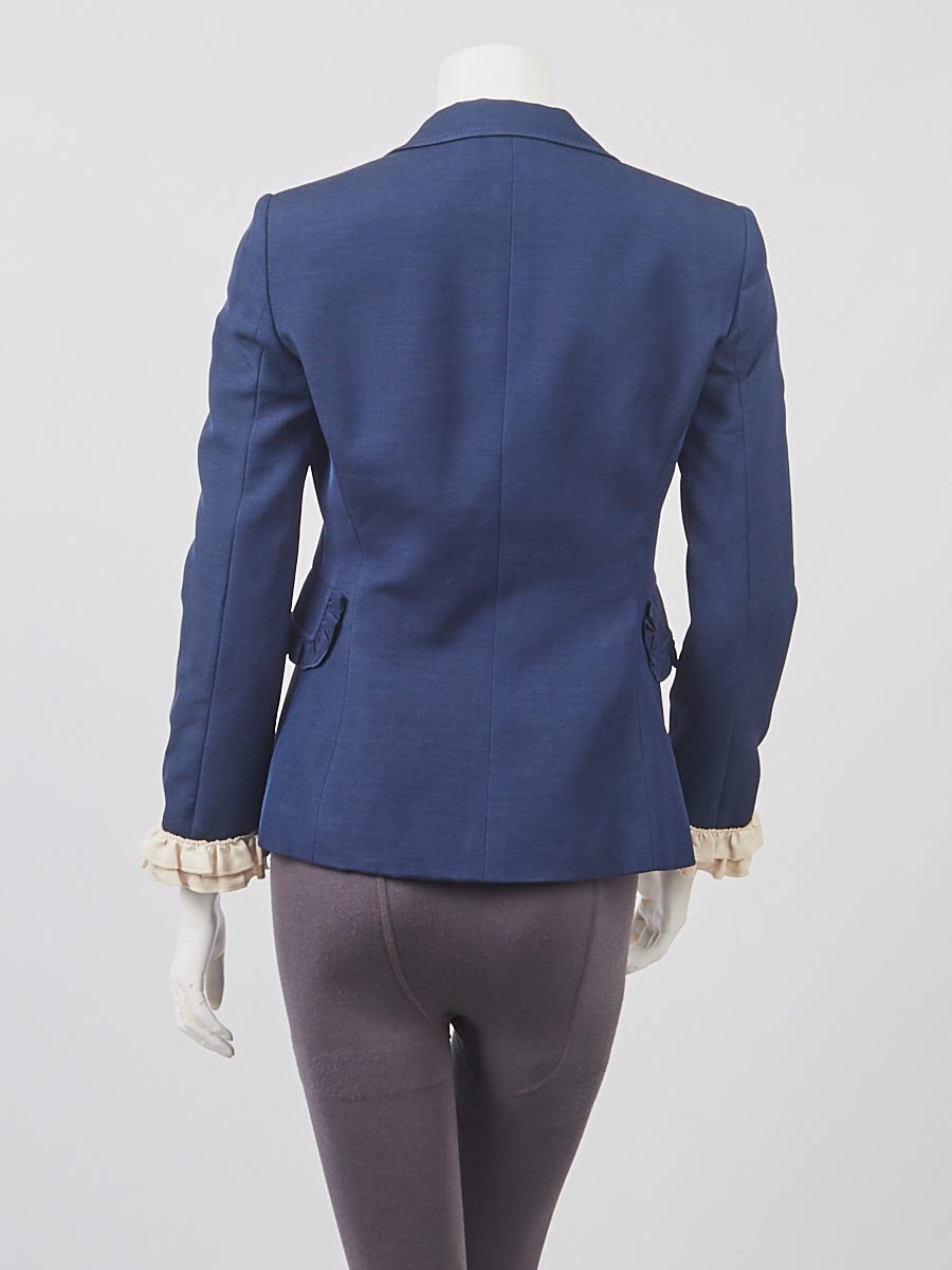 Gucci Navy Blue Silk/Wool Blazer Size 6/40
