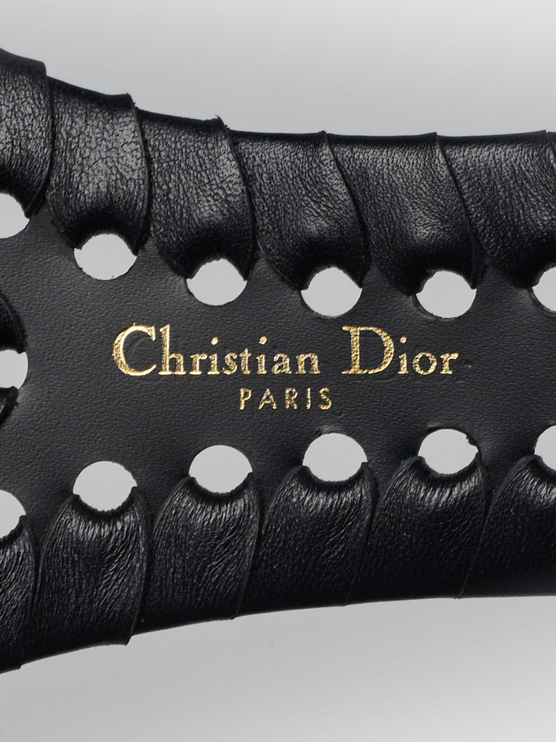 Christian Dior Black Braided Calfskin Leather Montaigne 30 Christian Dior Black Braided Calfskin Leather Montaigne 30
