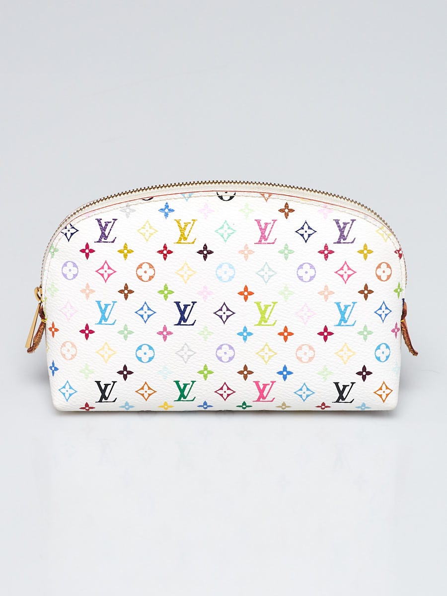 Louis Vuitton White Monogram Multicolore Litchi Cosmetic Pouch - Yoogi's  Closet