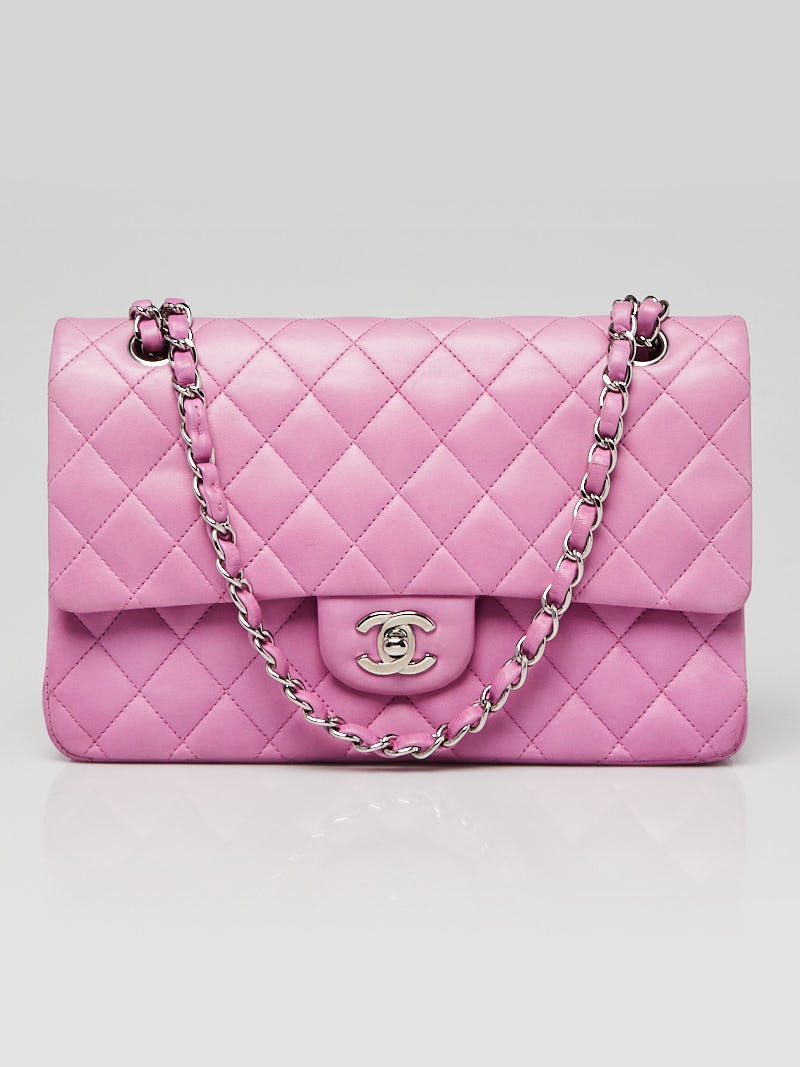 Chanel Purple Quilted Lambskin Leather Classic Medium Double Flap Bag