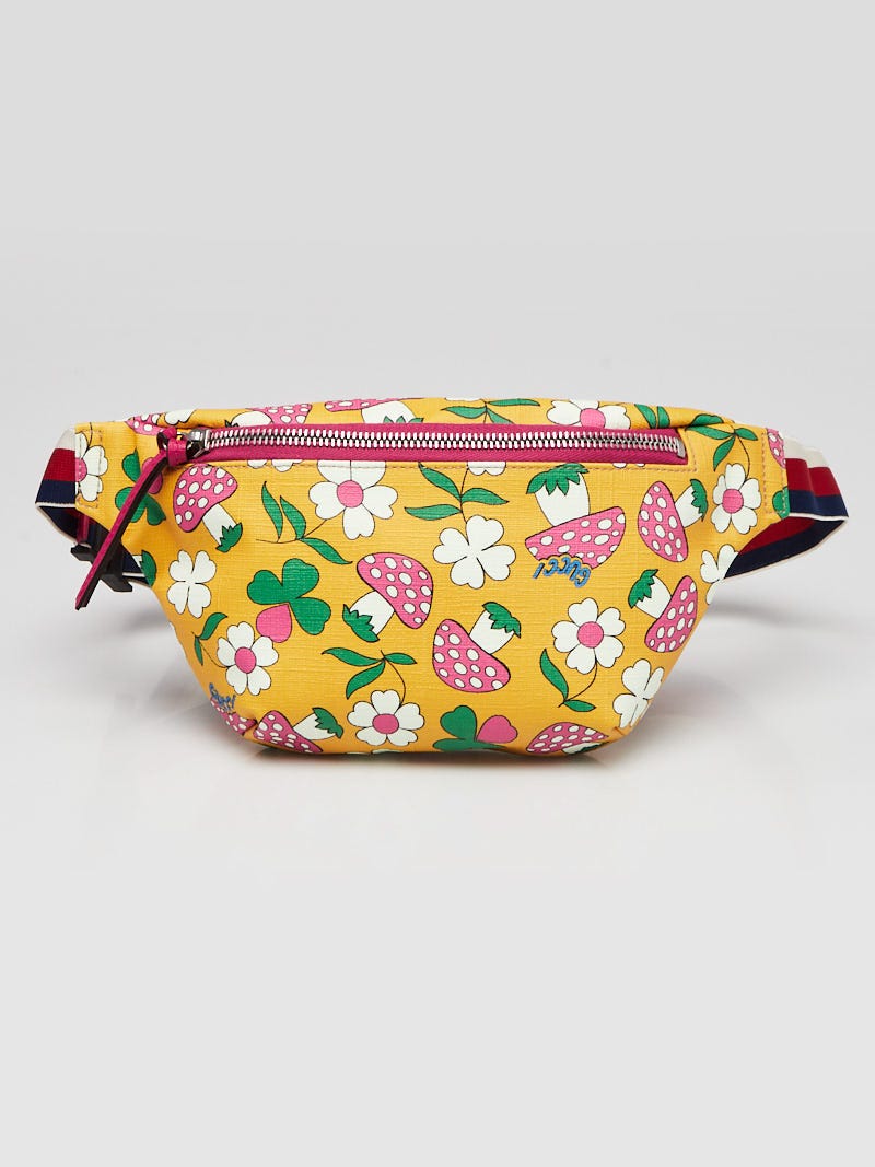 Gucci Yellow Mushroom Print Coated Canvas Children s Belt Bag Yoogi s Closet