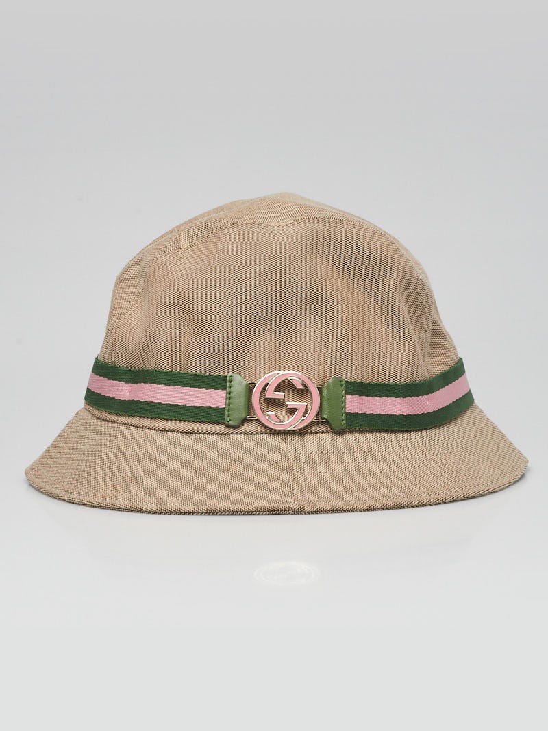 Gucci Beige Canvas Bucket Hat Size L