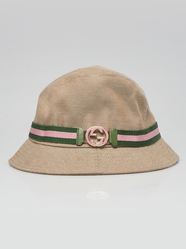 Gucci Beige Canvas Bucket Hat Size L