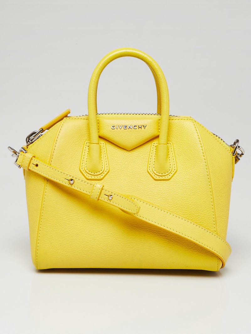 Givenchy Yellow Sugar Goatskin Leather Mini Antigona Bag