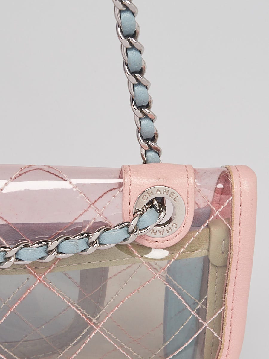 Chanel 2018 SOLD OUT Small PVC Quilted Flap Bag W/ Pastel Lambskin Leather  Trim