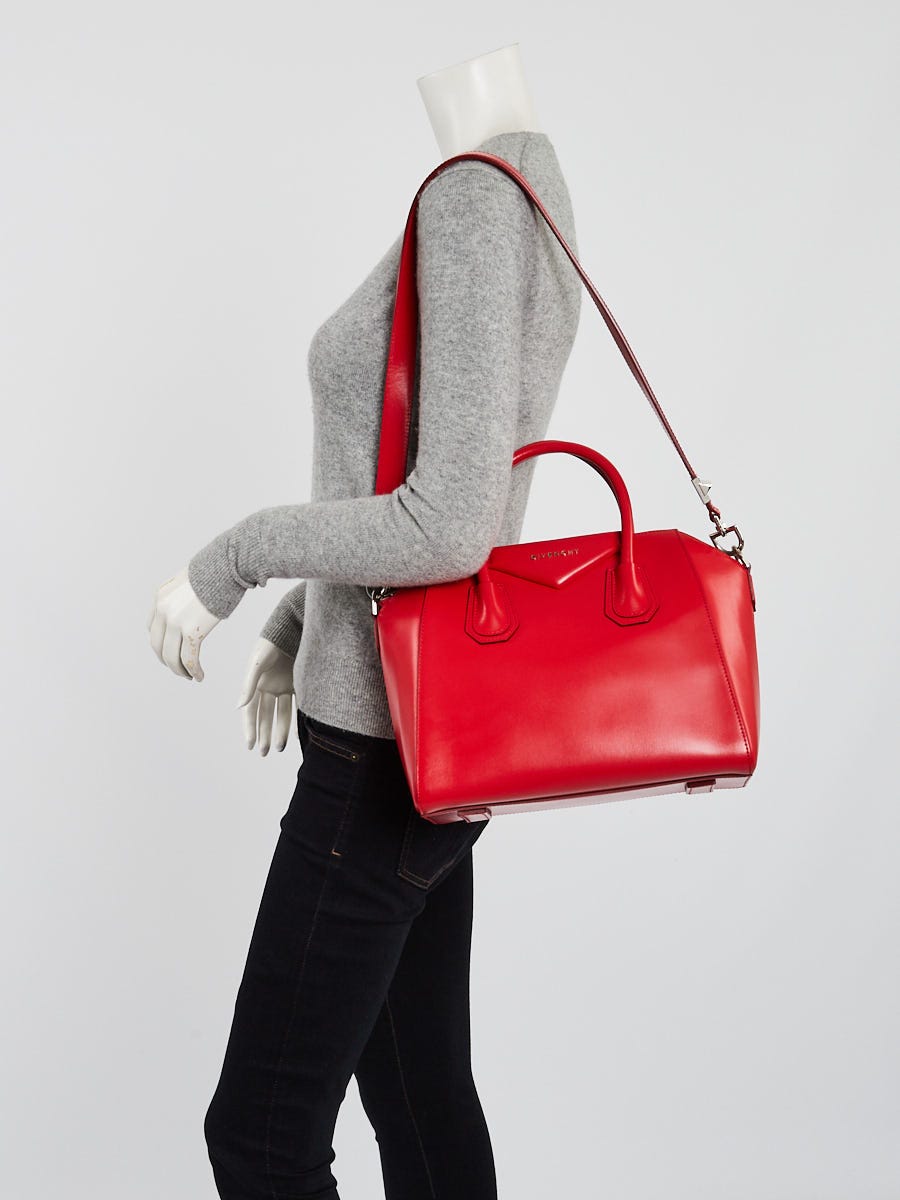Givenchy Red Sugar Goatskin Leather Small Antigona Bag - Yoogi's Closet
