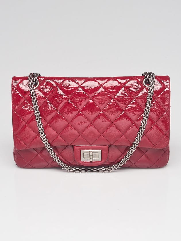 Chanel Dark Pink 2.55 Reissue Quilted Patent Leather 227 Jumbo Flap Bag