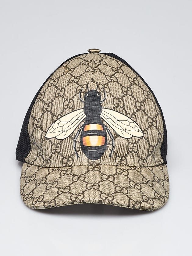 Gucci Beige/Ebony GG Coated Canvas Bee Trucker Hat Size XL