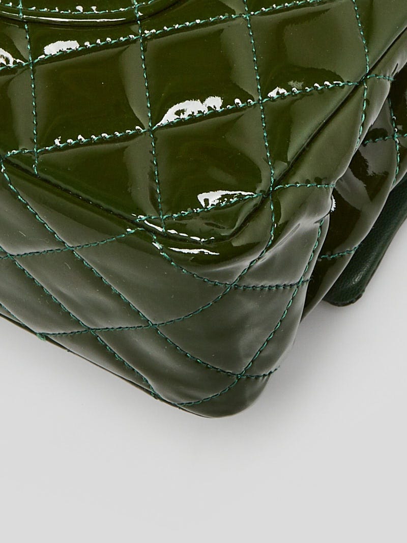 Buy the AUTHENTICATED Jimmy Choo Mahala Patent Leather Green Shoulder Bag |  GoodwillFinds