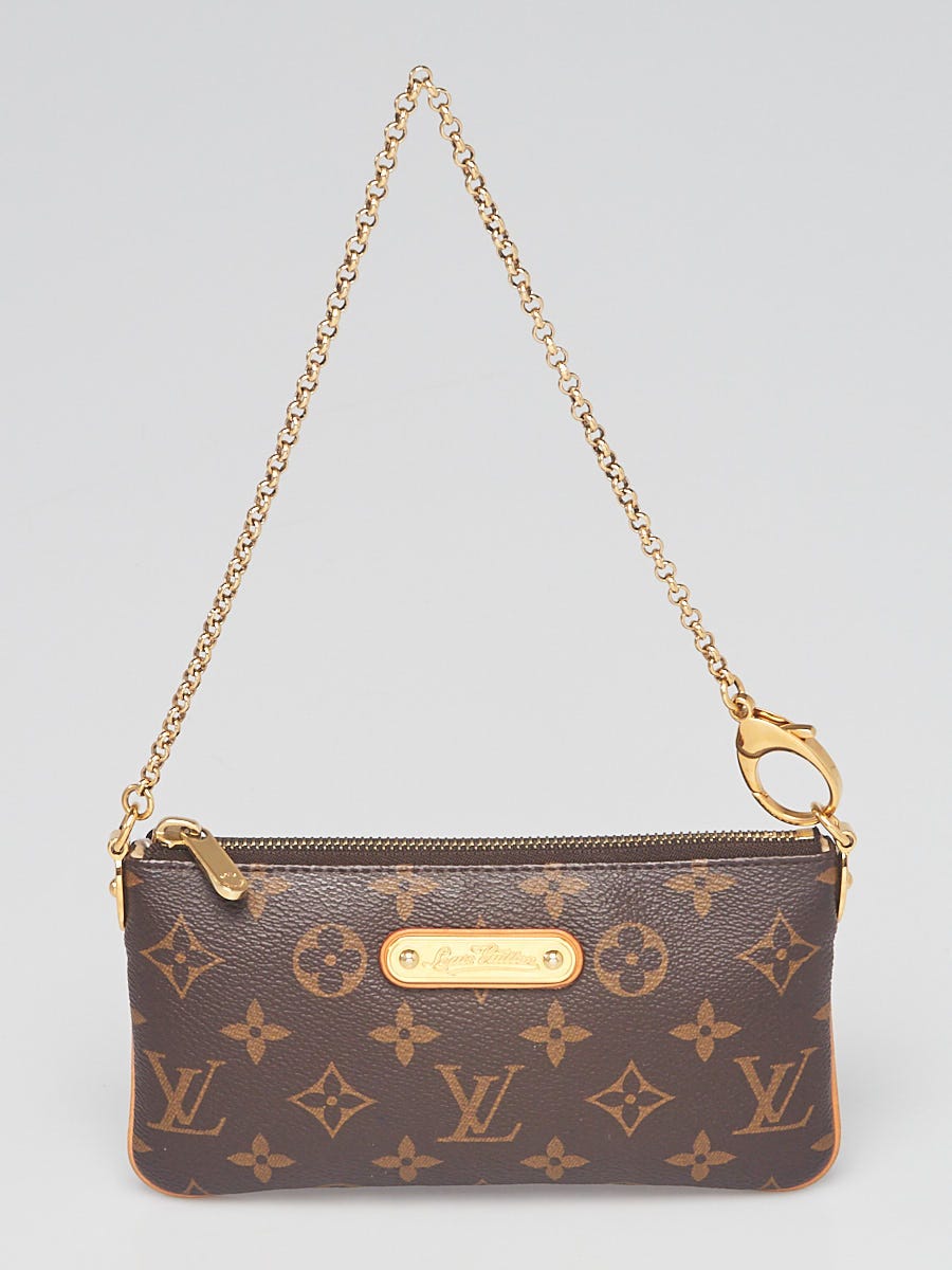 LOUIS VUITTON BROWN MONOGRAM MILLA MM CHAIN POCHETTE