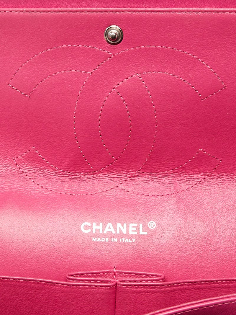 Chanel Pink Quilted Patent Leather Classic Jumbo Double Flap Bag