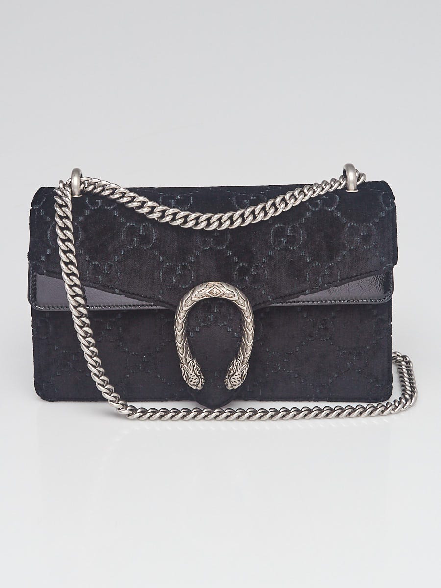 Gucci Dionysus Chain Wallet GG Velvet Small Black