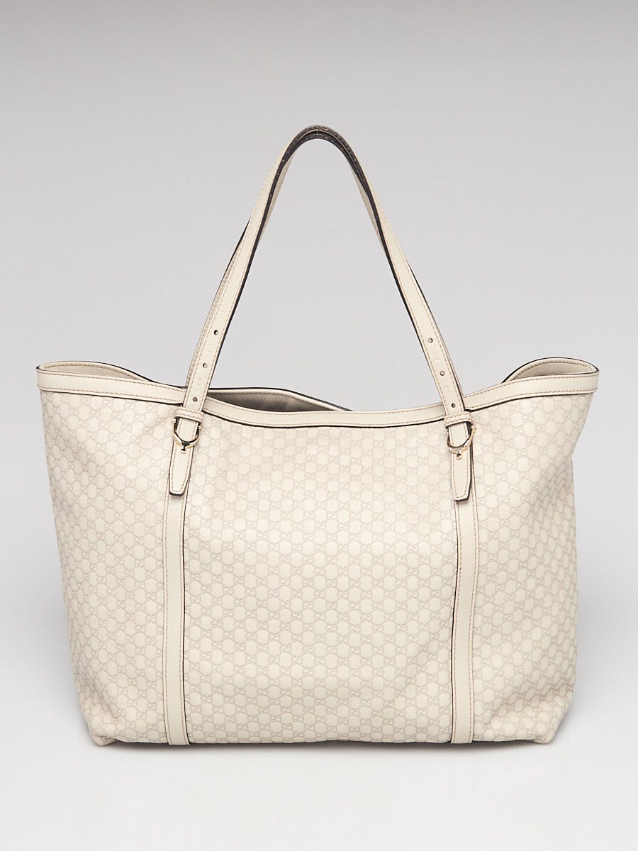 Gucci White Micro Guccissima Leather Nice Tote Bag Yoogi s Closet