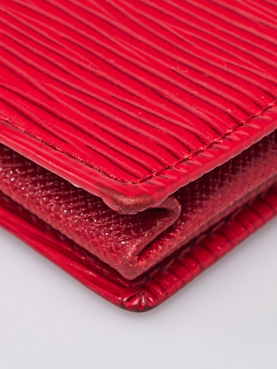 Louis Vuitton Castilian Red EPI Leather Accordion Coin Purse