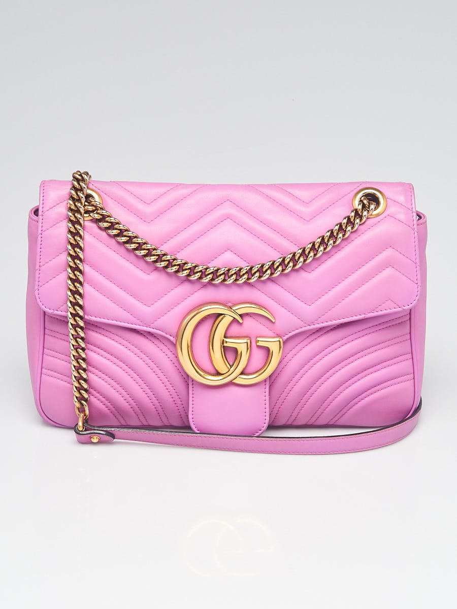 Gucci Purple Quilted Leather Medium Marmont Shoulder Bag