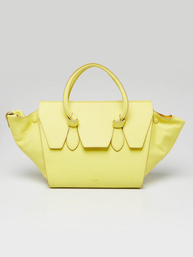 Celine Yellow Grained Leather Mini Tie Tote Bag