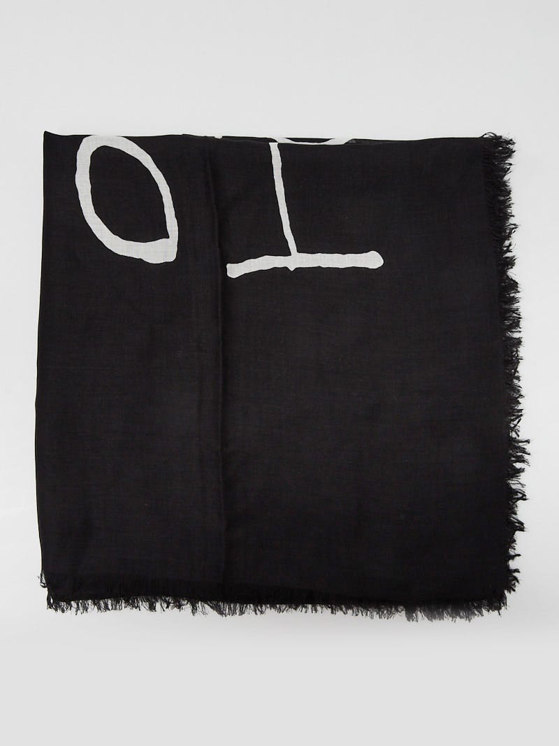 Louis Vuitton Black Monogram Multicolore Silk Square Scarf - Yoogi's Closet