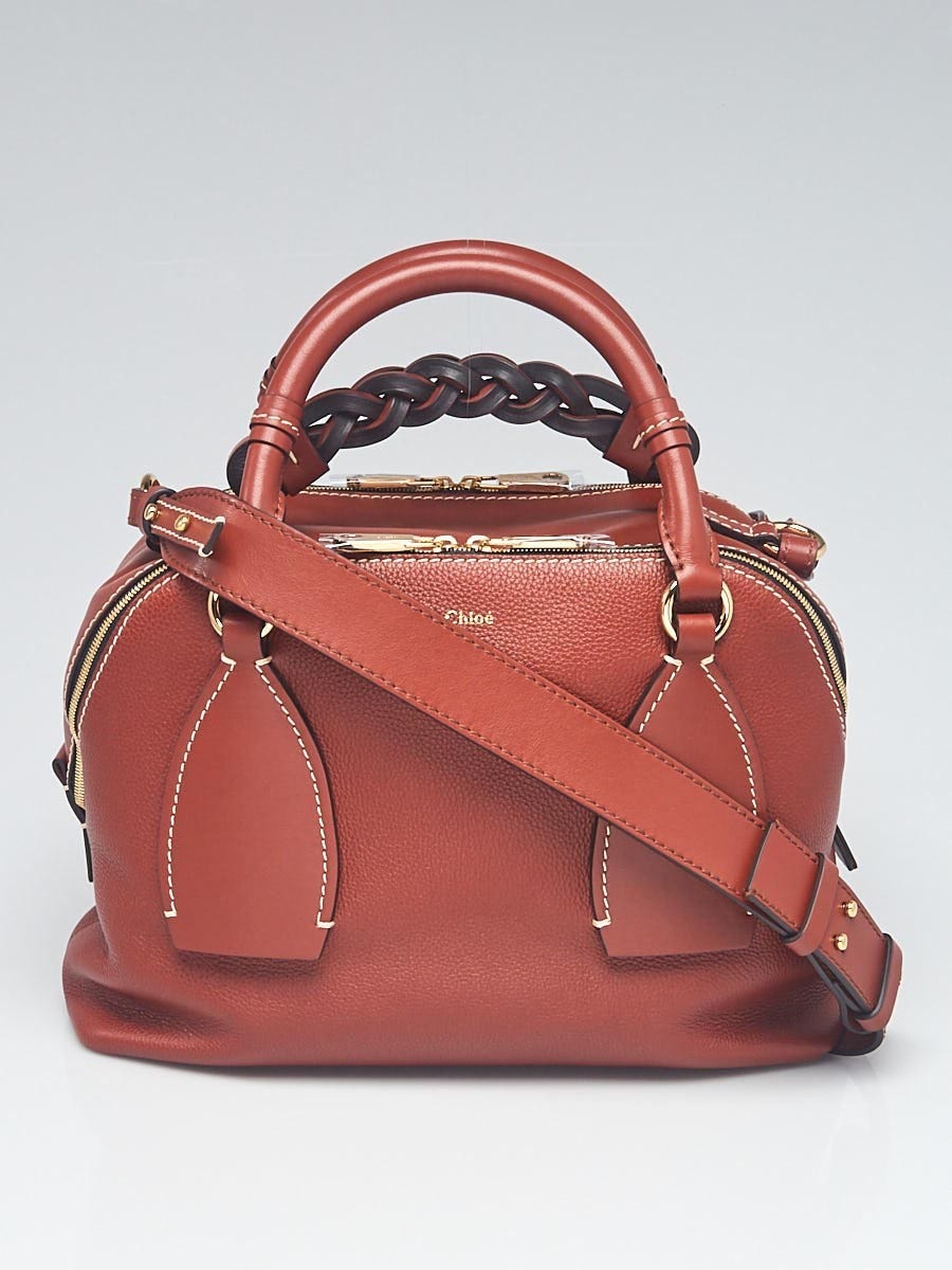 Chloe Red Leather Medium Marcie Satchel Bag - Yoogi's Closet