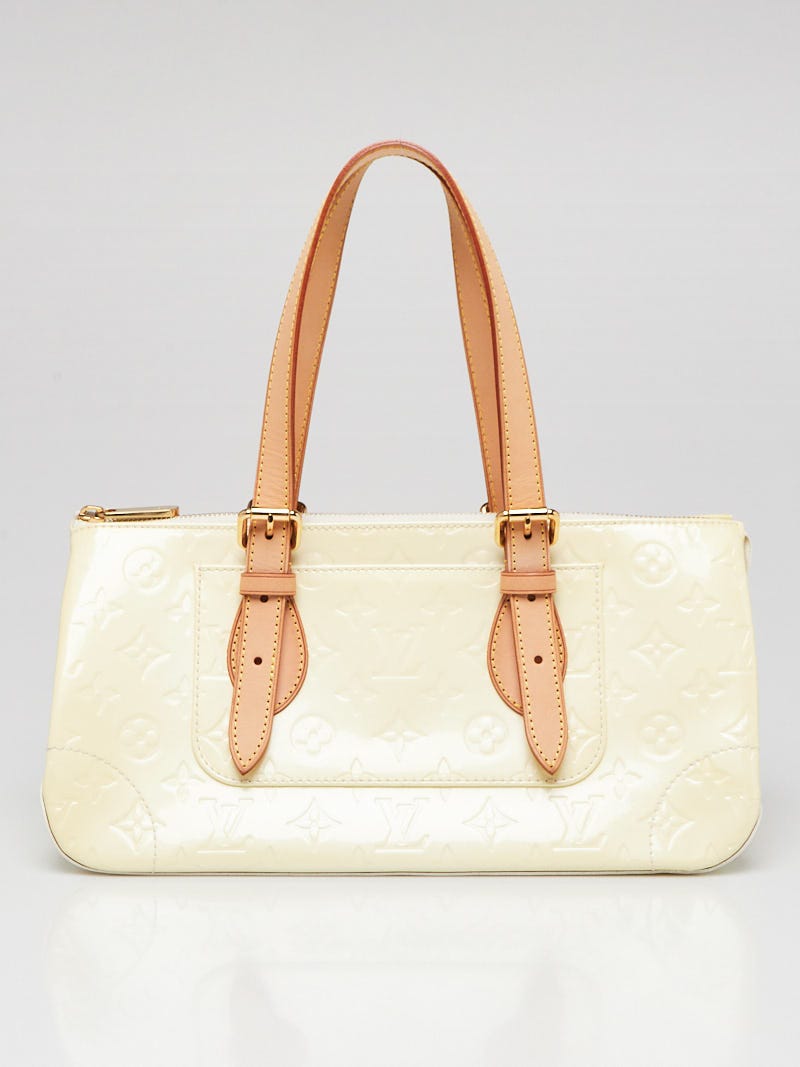 Auth Louis Vuitton Rosewood Perle White Monogram Vernis Leather Shoulder  Bag