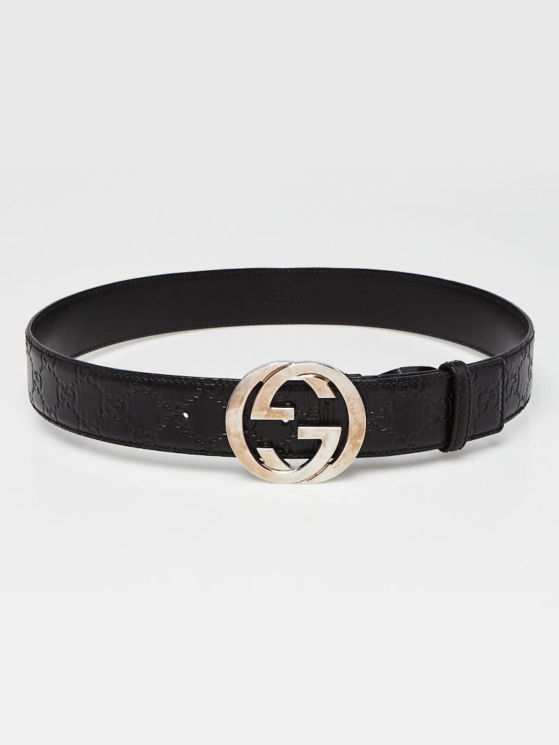 Gucci Guccissima Leather Square Interlocking G Belt - Size 34 / 85 (SH –  LuxeDH