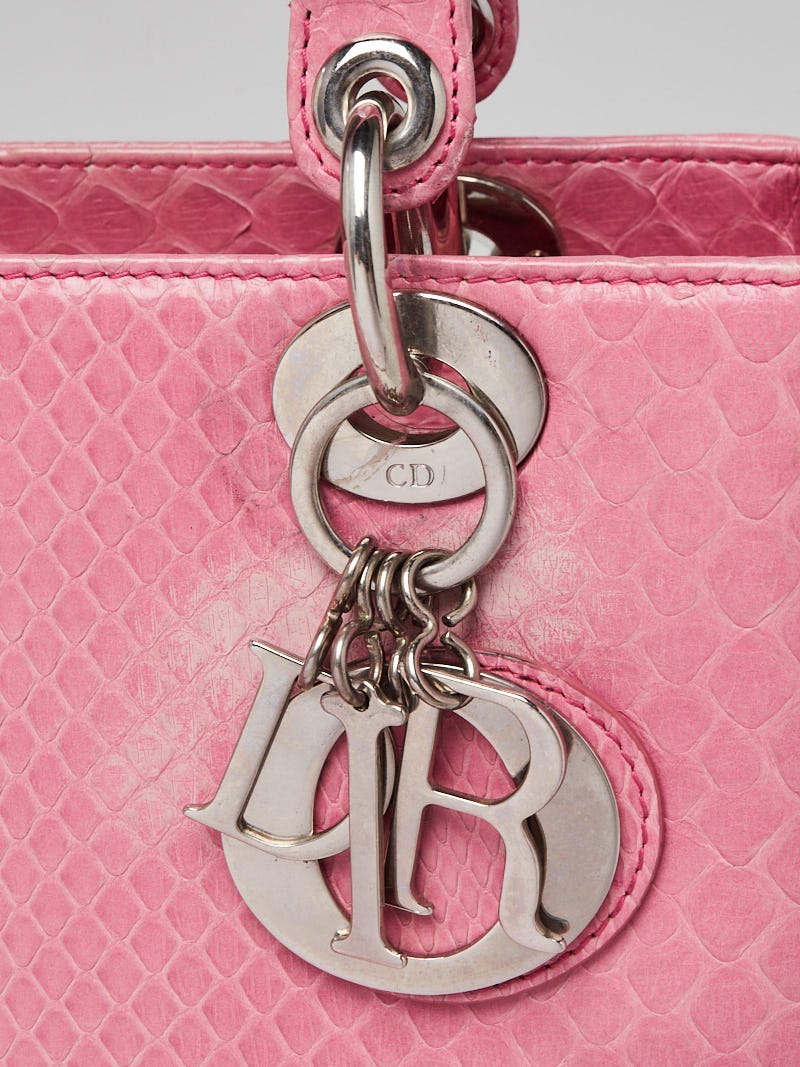 Christian Dior Pink Python Medium Lady Dior Bag - Yoogi's Closet