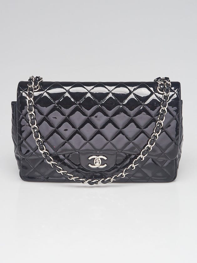 Chanel Black Quilted Lambskin Leather Classic Jumbo Double Flap Bag