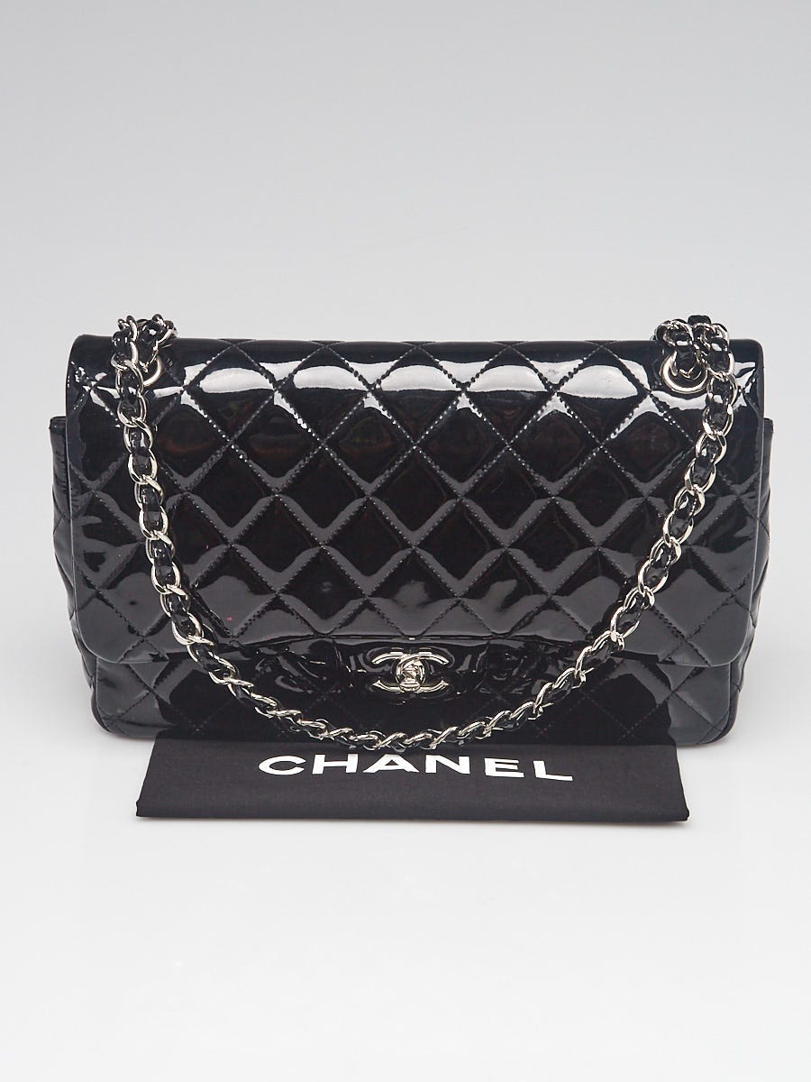 CHANEL Lambskin Quilted Jumbo Double Flap Black 1113979