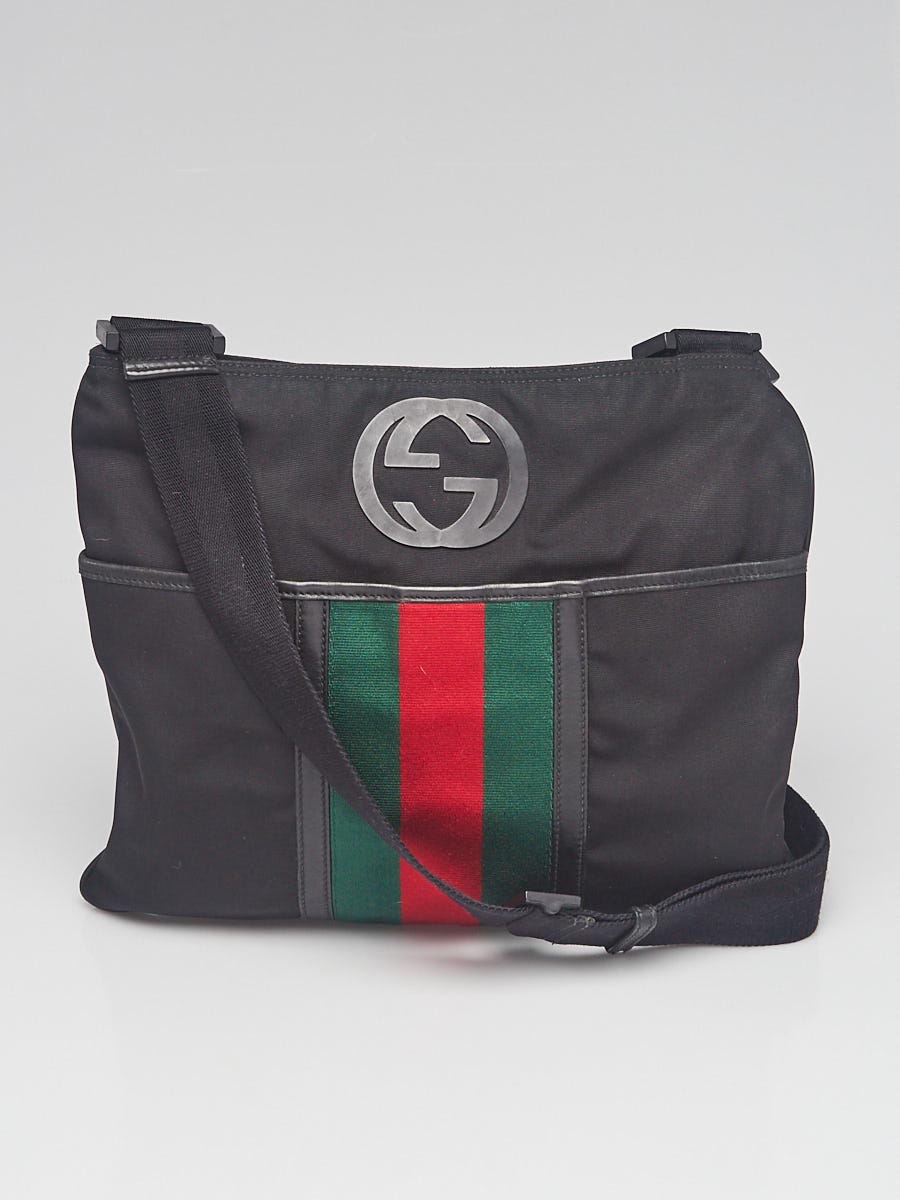 Gucci black messenger online canvas bag