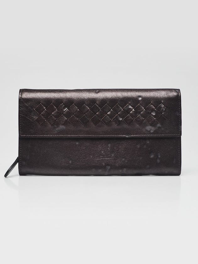 Bottega Veneta Dark Grey Nappa Leather Continental Wallet
