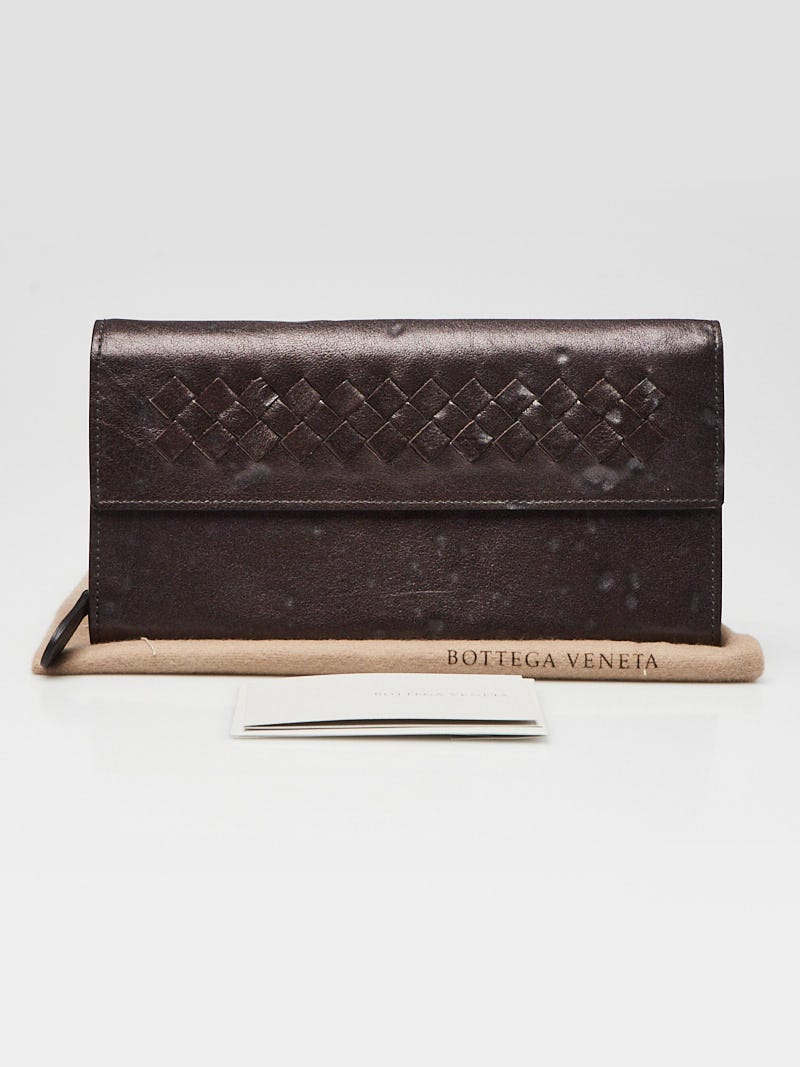 Bottega Veneta Dark Grey Nappa Leather Continental Wallet 