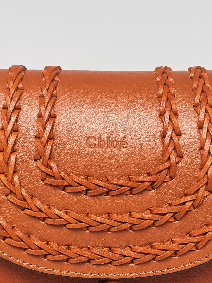 Chloe Brown Leather Braided Hudson Small Crossbody Bag | Yoogi's