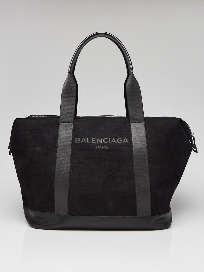 Balenciaga Black Canvas Klxen Large Zipped Tote Bag
