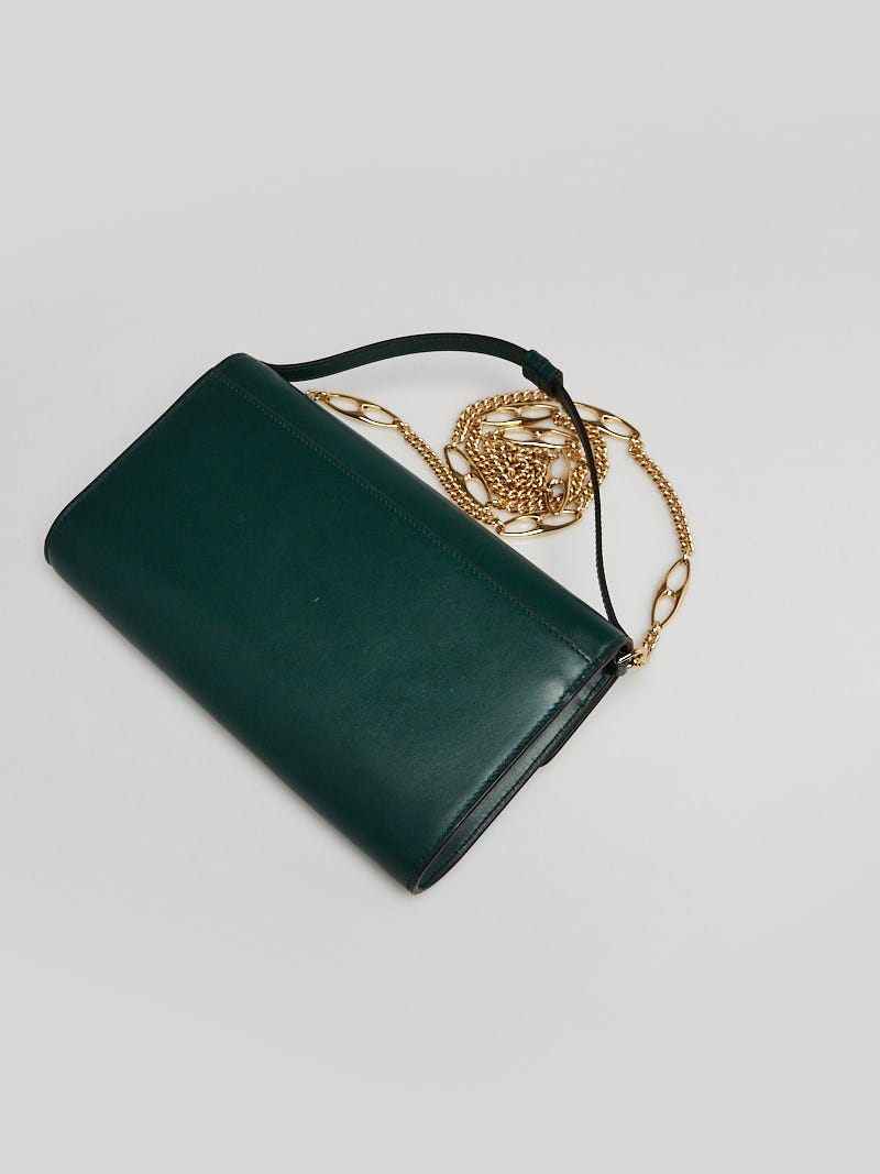 Green Leather Mini Zumi Flap Bag Gold and Silver Hardware