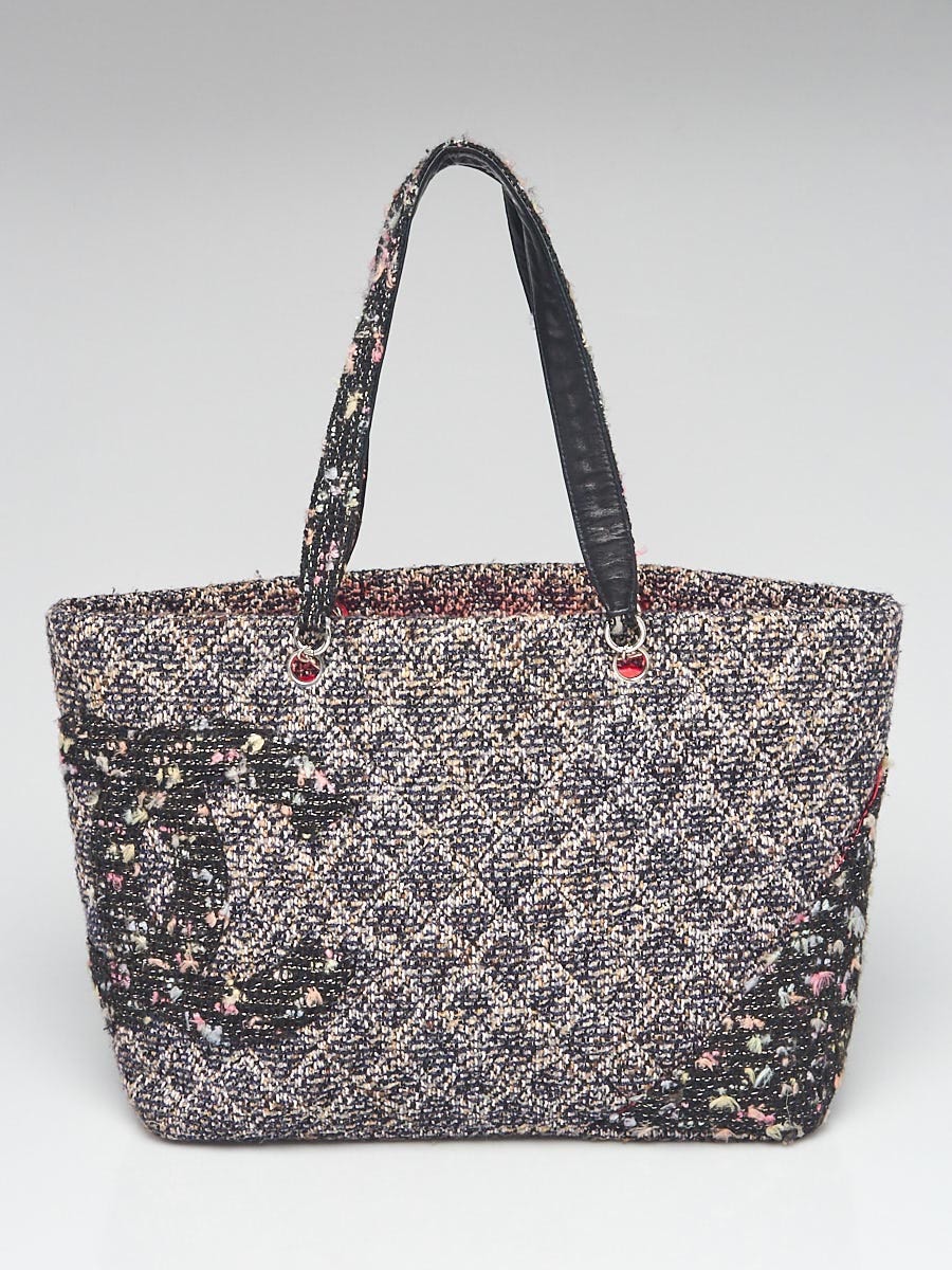 Chanel Gray Cambon Ligne Tweed Tote Bag