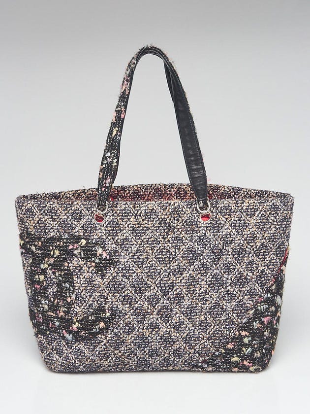 Chanel Multicolor Quilted Tweed Cambon Large Tote Bag