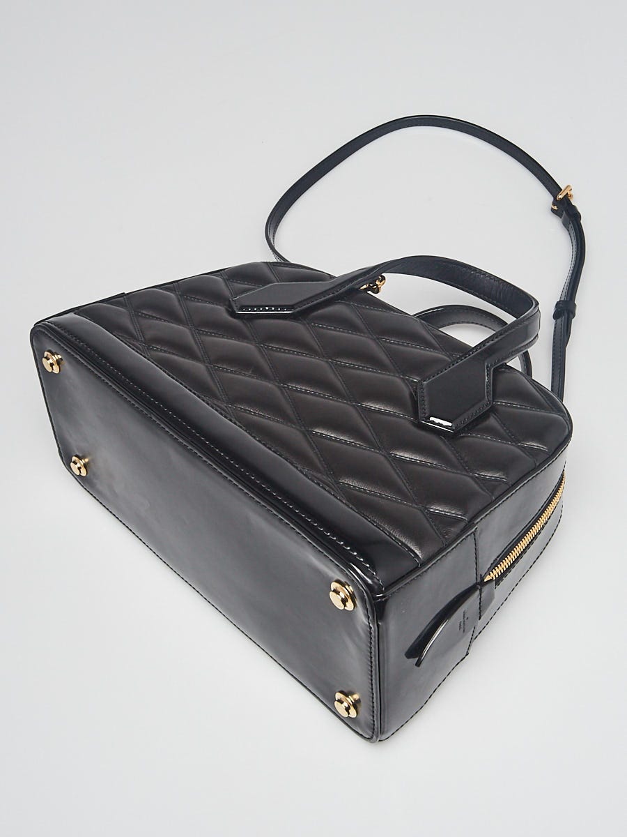 Louis Vuitton Black Lambskin Leather Malletage Dora PM Bag