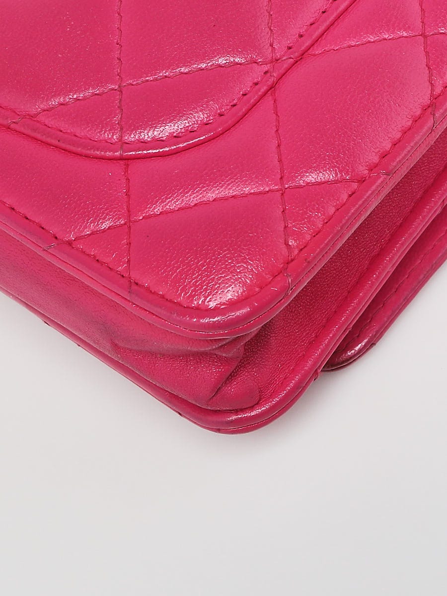 Chanel Pink Quilted Lambskin Leather Classic WOC Clutch Bag - Yoogi's Closet