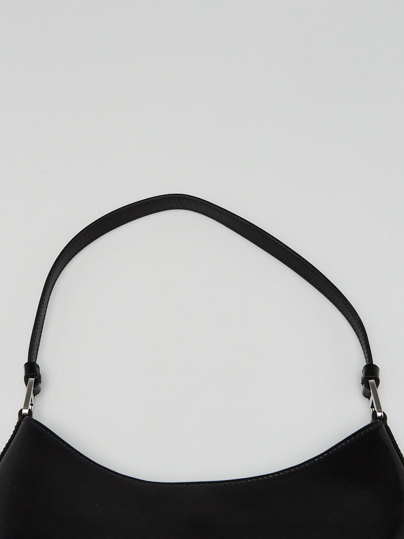 Prada Black Brushed Leather Cleo Shoulder Bag - Yoogi's Closet