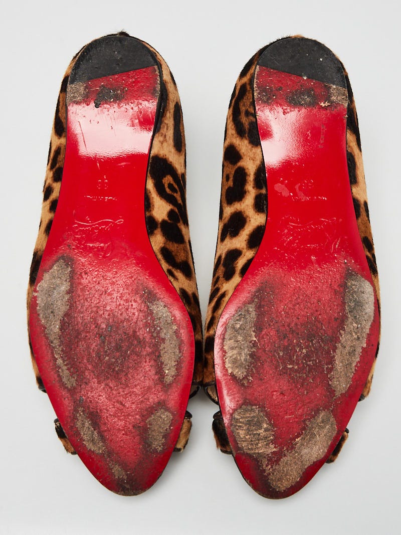 Christian Louboutin Snakeskin Animal Print Ballet Flats - Neutrals Flats,  Shoes - CHT338712