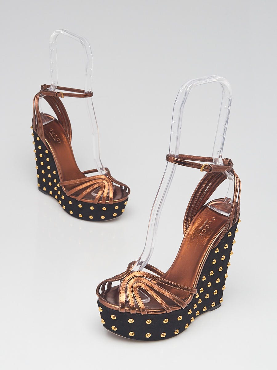 GC Shoes Womens Open Toe Memory Foam Wedge Sandals, Summer Platform Heels,  Low Heeled Double Strap Slides, Cie/Bronze/7.5 - Walmart.com