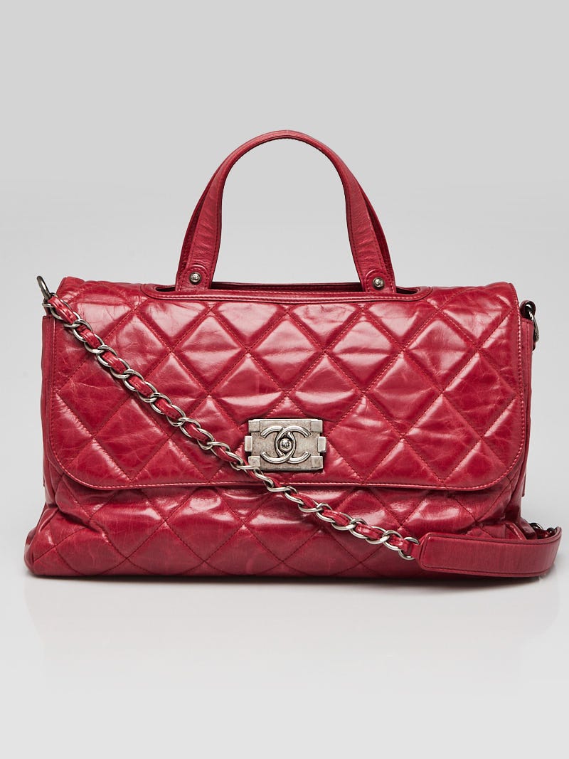 Chanel Red Le Boy Glazed Chain Medium Bag – The Closet