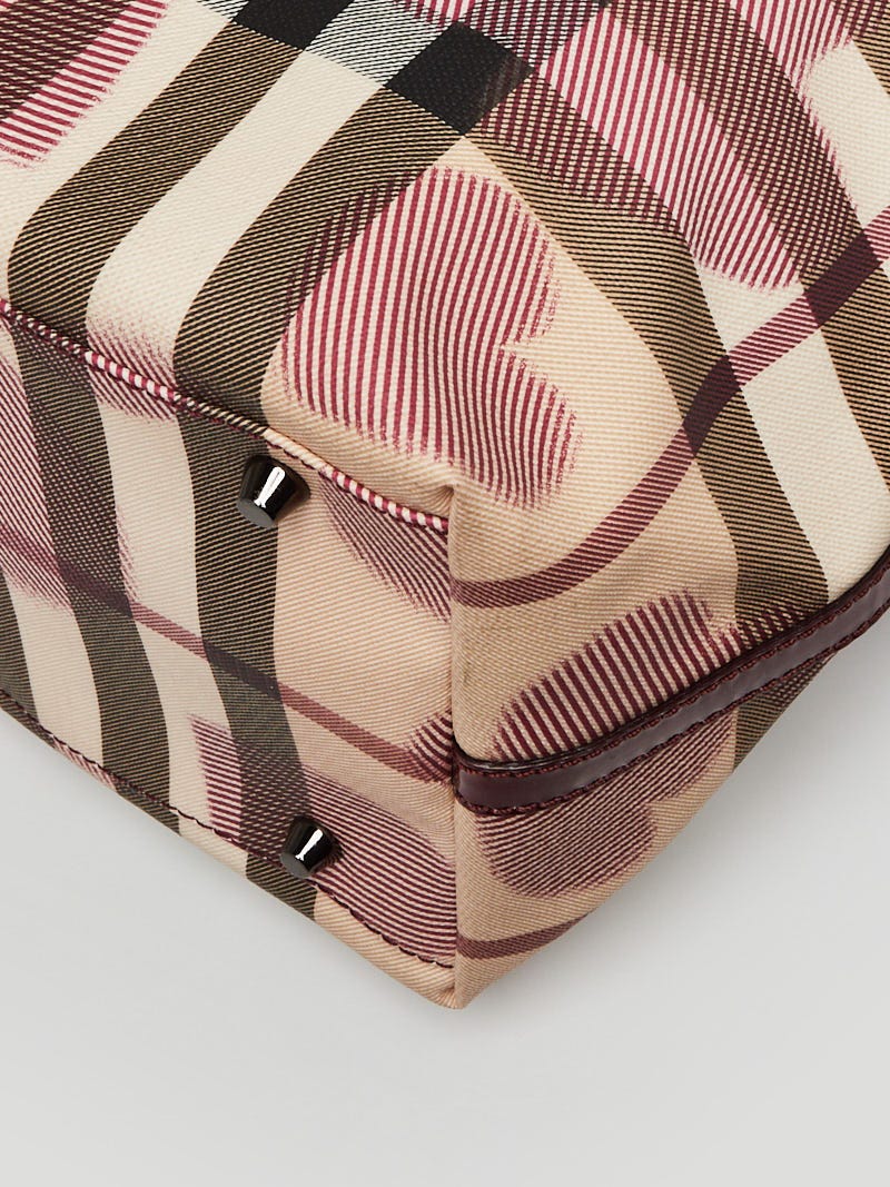 Burberry Berry Patent Leather Supernova Check Canvas Heart Large