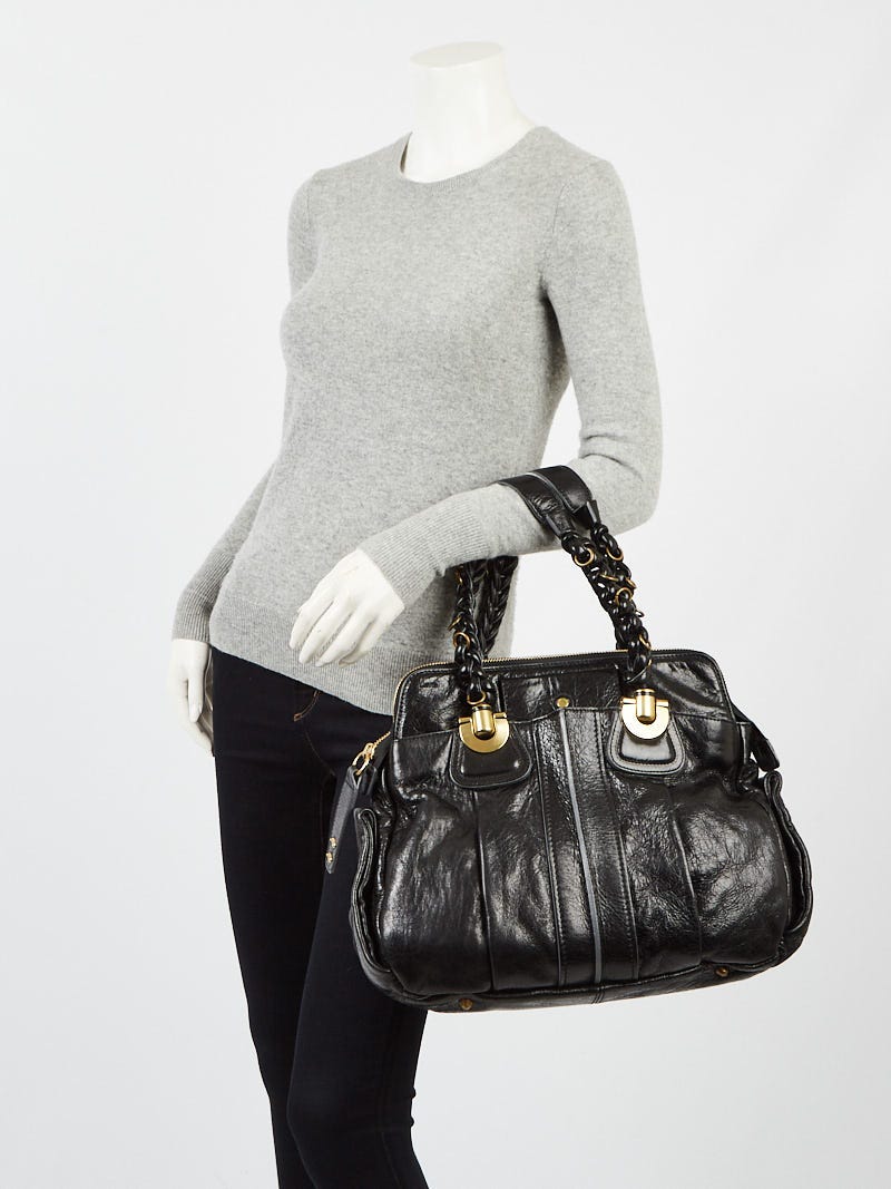Chloe Black Leather Large Heloise Satchel Bag | Yoogi's Closet