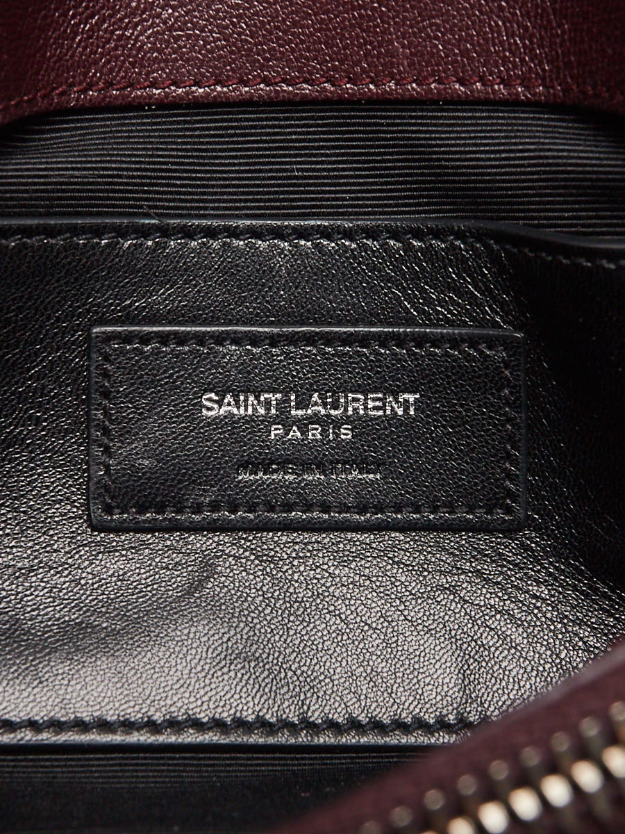 Yves Saint Laurent Burgundy Chevron Quilted Leather Monogram 