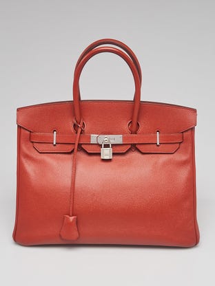 Hermes Orange Togo Leather Cacahuete Bag - Yoogi's Closet