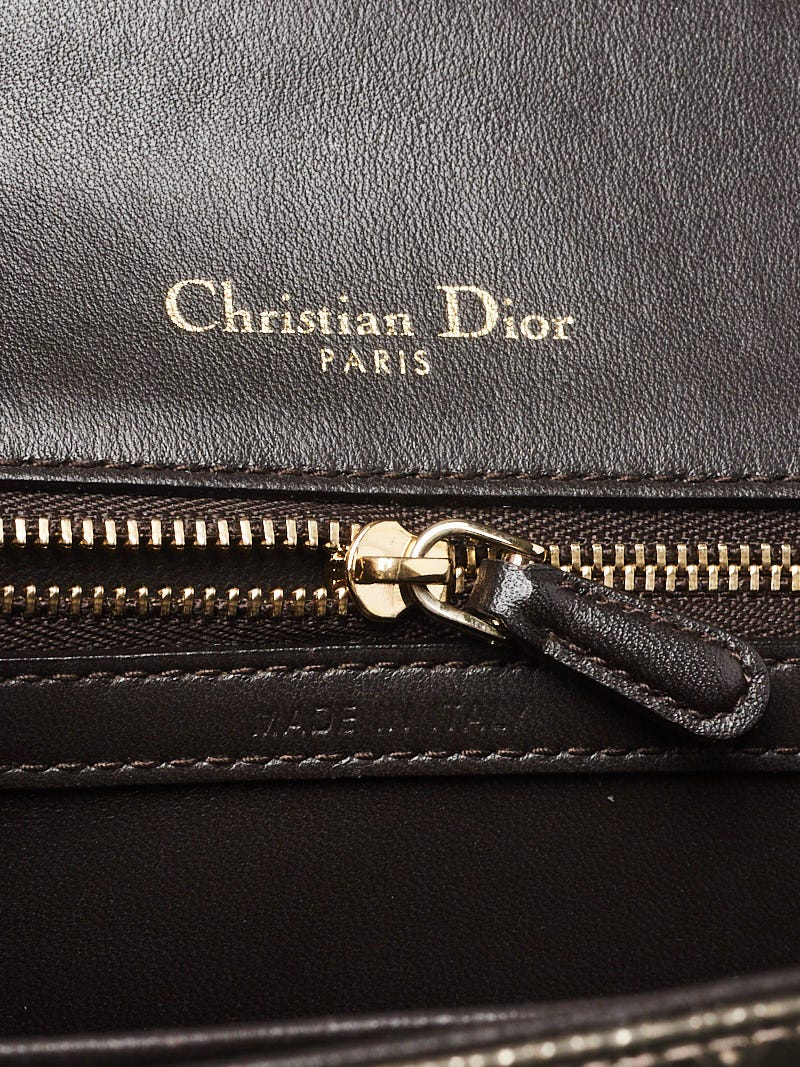 Christian Dior Silver/Black Ombre Micro Cannage Medium Diorama Bag