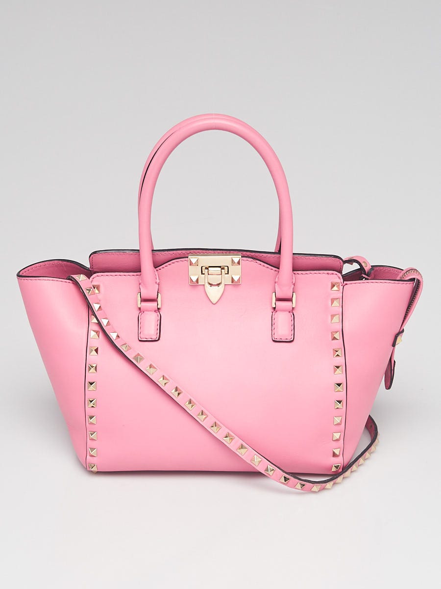 VALENTINO Garavani Lovestud Calfskin Leather Tote Bag Pink