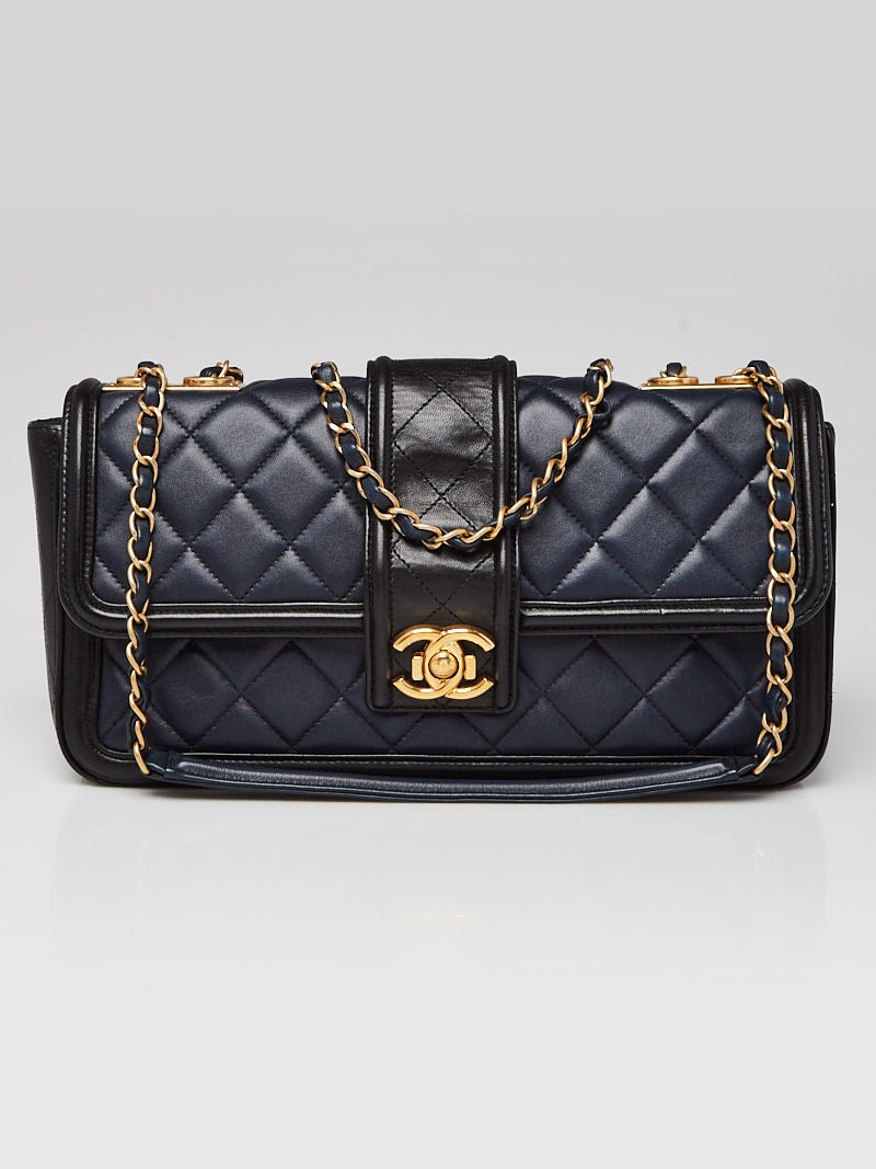 Chanel navy flap on sale bag